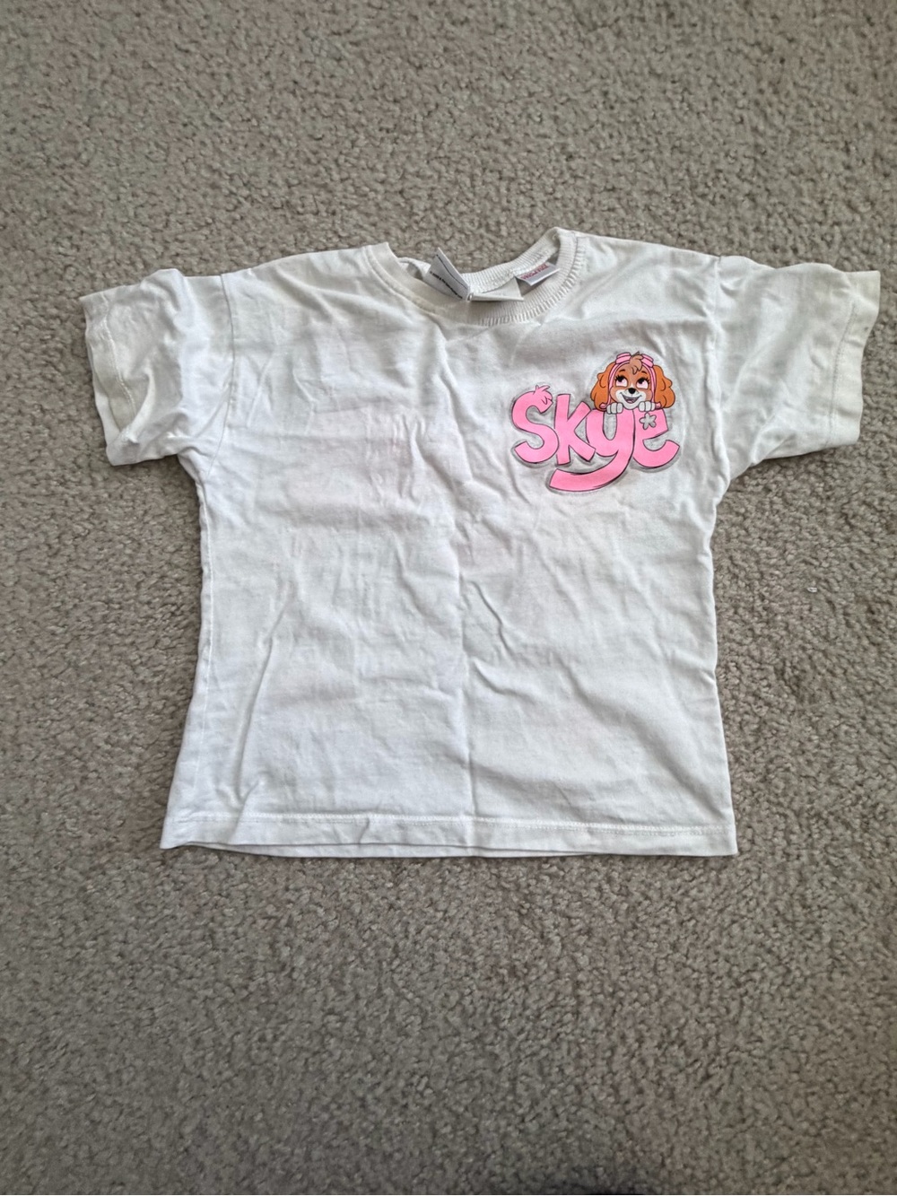 Mango Kids Short Sleeve Tee - White with Pink Skye Graphic